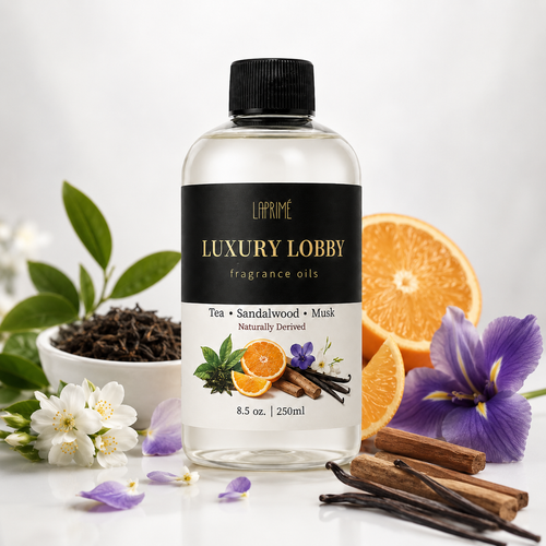 Luxury Lobby Diffuser Oil, Five-Star Hotel Inspired Fragrance with Tea, Citrus, Iris, Jasmine, Sandalwood & Vanilla Notes, Waterless Home Fragrance Oil Refill, Long-Lasting Room Scent，250ml