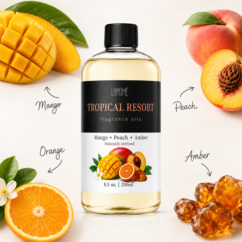 Tropical Resort Luxury Diffuser Oil, Five-Star Hotel Inspired Fragrance with Mango, Citrus, Rose, Floral & Musk Notes, Waterless Home Fragrance Oil Refill for Diffusers, Long-Lasting Room Scent, 250ml