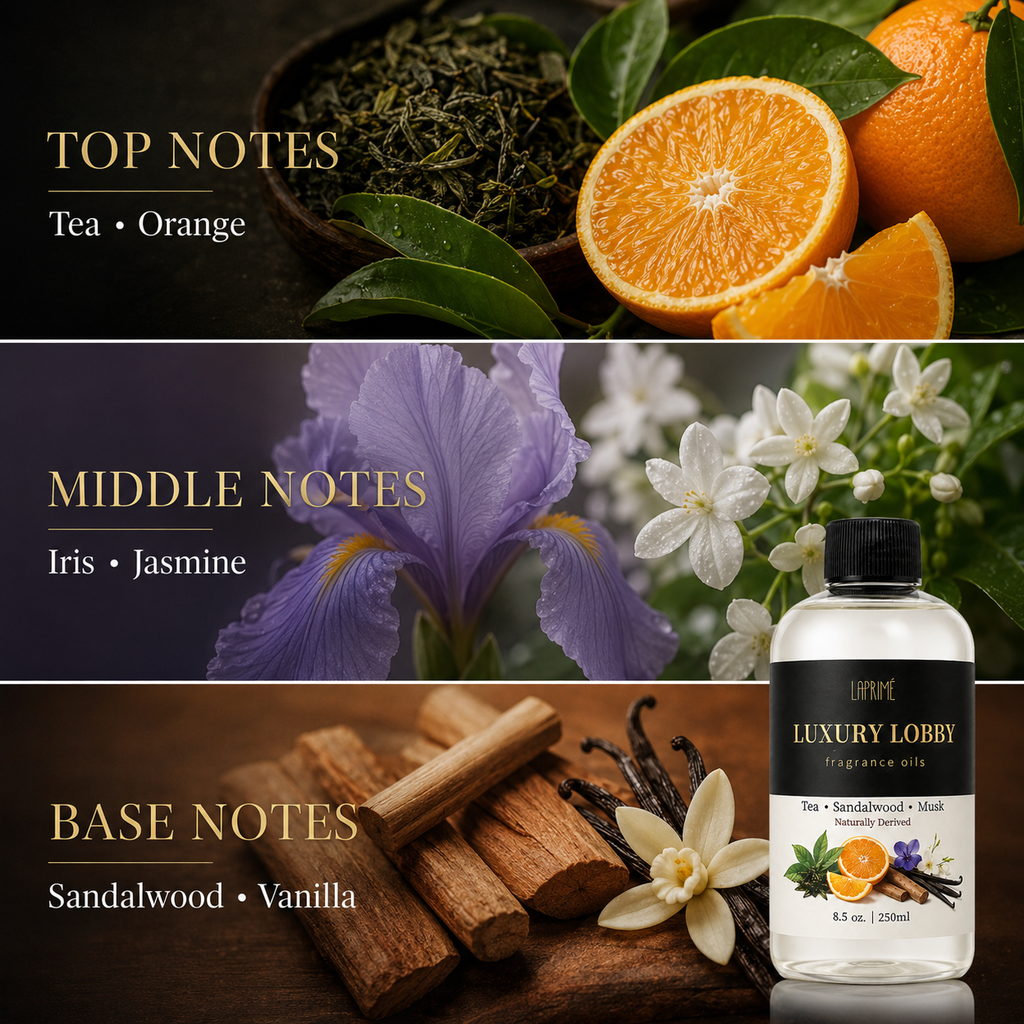 Luxury Lobby Diffuser Oil, Five-Star Hotel Inspired Fragrance with Tea, Citrus, Iris, Jasmine, Sandalwood & Vanilla Notes, Waterless Home Fragrance Oil Refill, Long-Lasting Room Scent，250ml
