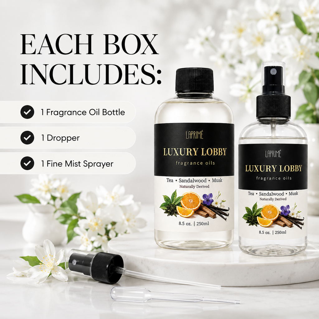 Luxury Lobby Diffuser Oil, Five-Star Hotel Inspired Fragrance with Tea, Citrus, Iris, Jasmine, Sandalwood & Vanilla Notes, Waterless Home Fragrance Oil Refill, Long-Lasting Room Scent，250ml