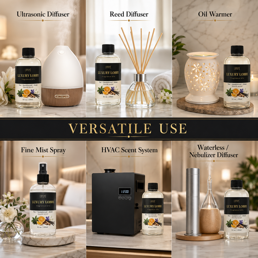 Luxury Lobby Diffuser Oil, Five-Star Hotel Inspired Fragrance with Tea, Citrus, Iris, Jasmine, Sandalwood & Vanilla Notes, Waterless Home Fragrance Oil Refill, Long-Lasting Room Scent，250ml