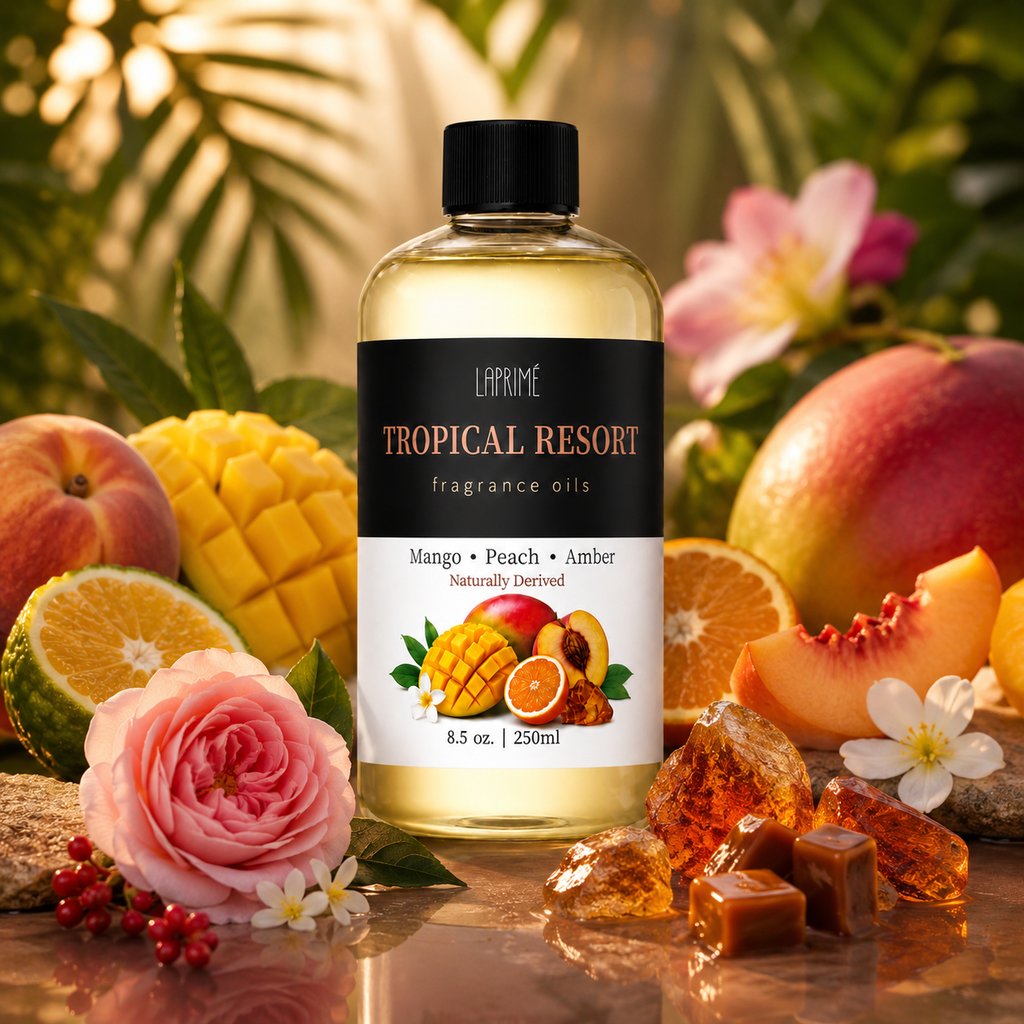 Tropical Resort Luxury Diffuser Oil, Five-Star Hotel Inspired Fragrance with Mango, Citrus, Rose, Floral & Musk Notes, Waterless Home Fragrance Oil Refill for Diffusers, Long-Lasting Room Scent, 250ml