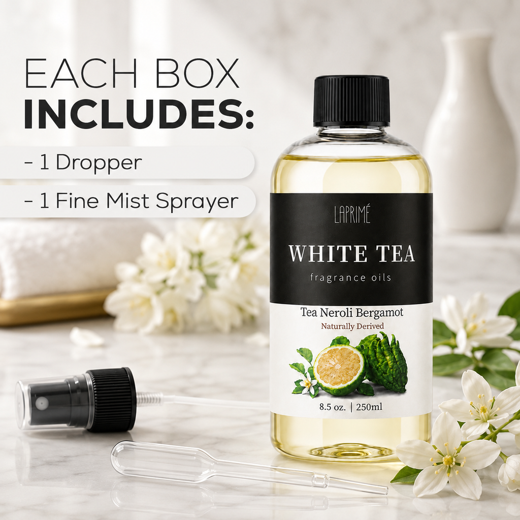 White Tea Luxury Diffuser Oil, Five-Star Hotel Inspired Fragrance with Bergamot, White Tea, Lily of the Valley & Musk Notes, Waterless Home Fragrance Oil Refill, Long-Lasting Room Scent ，250ml